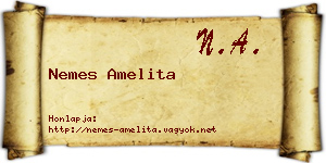 Nemes Amelita névjegykártya